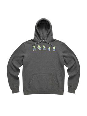 Luigi Evolution Graphic Hoodie Gray Delta Fleece Mens L